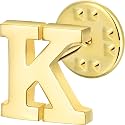 Initial Lapel Pin for Men Women, Brooch Pins for Men Suits, Metal Button Pins in 18K Gold and Silver Tone.