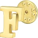 Initial Lapel Pin for Men Women, Brooch Pins for Men Suits, Metal Button Pins in 18K Gold and Silver Tone.