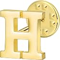 Initial Lapel Pin for Men Women, Brooch Pins for Men Suits, Metal Button Pins in 18K Gold and Silver Tone.