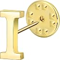 Initial Lapel Pin for Men Women, Brooch Pins for Men Suits, Metal Button Pins in 18K Gold and Silver Tone.