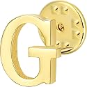 Initial Lapel Pin for Men Women, Brooch Pins for Men Suits, Metal Button Pins in 18K Gold and Silver Tone.