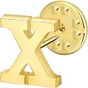 Initial Lapel Pin for Men Women, Brooch Pins for Men Suits, Metal Button Pins in 18K Gold and Silver Tone.