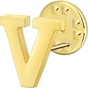Initial Lapel Pin for Men Women, Brooch Pins for Men Suits, Metal Button Pins in 18K Gold and Silver Tone.