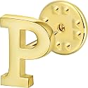 Initial Lapel Pin for Men Women, Brooch Pins for Men Suits, Metal Button Pins in 18K Gold and Silver Tone.