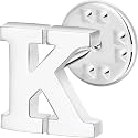 Initial Lapel Pin for Men Women, Brooch Pins for Men Suits, Metal Button Pins in 18K Gold and Silver Tone.