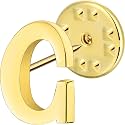 Initial Lapel Pin for Men Women, Brooch Pins for Men Suits, Metal Button Pins in 18K Gold and Silver Tone.