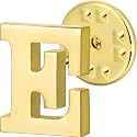Initial Lapel Pin for Men Women, Brooch Pins for Men Suits, Metal Button Pins in 18K Gold and Silver Tone.