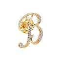 Initial Letter Brooch Pin Small Lapel Pin Tie Tack Name Personalized Gifts for Women Men Gold A-Z