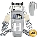 Initial Water Bottle Holder with Strap for Stanley Cup 40 oz Tumbler