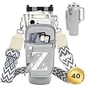 Initial Water Bottle Holder with Strap for Stanley Cup 40 oz Tumbler