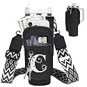 Initial Water Bottle Holder with Strap for Stanley Cup 40 oz Tumbler
