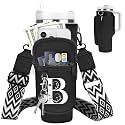 Initial Water Bottle Holder with Strap for Stanley Cup 40 oz Tumbler