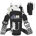 Initial Water Bottle Holder with Strap for Stanley Cup 40 oz Tumbler
