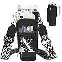 Initial Water Bottle Holder with Strap for Stanley Cup 40 oz Tumbler
