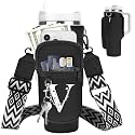 Initial Water Bottle Holder with Strap for Stanley Cup 40 oz Tumbler