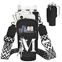 Initial Water Bottle Holder with Strap for Stanley Cup 40 oz Tumbler