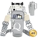 Initial Water Bottle Holder with Strap for Stanley Cup 40 oz Tumbler