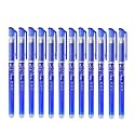 INK SPOT® Erasable Pen Pack of 12 Smooth Writing Blue Ink Rub Clean Pen with Eraser Heat Sensitive Ink for Students School Exam Notes Handwriting Practice