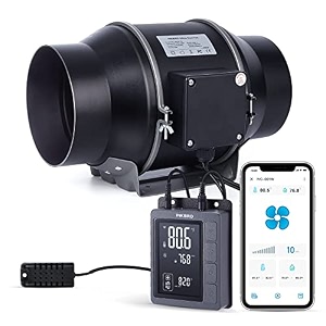 inkbird inline duct fan 15cm with smart controller for grow tents uk plug