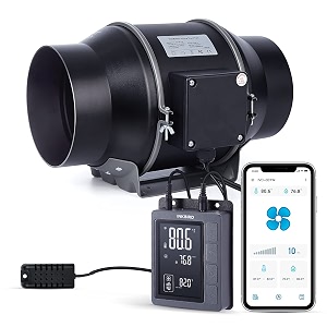 inkbird inline duct fan 15cm with smart controller for grow tents eu plug
