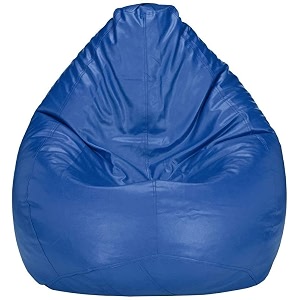 leatherette bean bag cover without beans beanbag chair for home office bedroom amp roomblue3xl