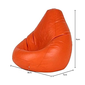 inkcraft leatherette bean bag cover without beans beanbag chair for home office bedroom amp roomorangexl