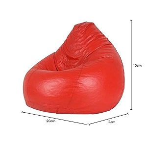 leatherette bean bag cover without beans beanbag chair for home office bedroom amp roomred2xl