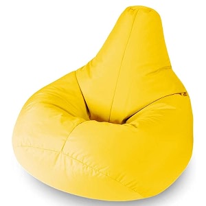 leatherette bean bag cover without beans beanbag chair for home office bedroom amp roomyellowxl