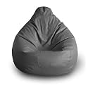 Inkcraft Leatherette Bean Bag Cover Without Beans Beanbag Chair for Home, Office, Bedroom &amp; Room(Grey,5XL)