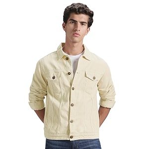 INKD Mens Overdyed Cotton Denim Jacket -