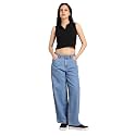 INKD Women's Baggy Fit Jeans - Mid-Rise | 100% Cotton | Jeans for Women (Available in Plus Sizes)