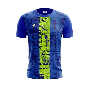 Inkholic Mens Round Collar Football Jersey Multicolored