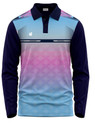 inkholic Printed Men Polo Neck Navy Blue