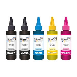 inkjet refill ink for use all inkjet deskjet officejet printers and cartridges  compatible for hp priner cartridges amp canon printer cartridges  100ml each bottle 5 color set