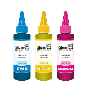 inkjet refill ink for use all inkjet deskjet officejet printers and cartridges  compatible for hp priner cartridges amp canon printer cartridges  100ml each bottle 3 color set
