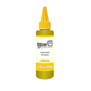 inkjet refill ink for use all inkjet deskjet officejet printers and cartridges  compatible for hp priner cartridges amp canon printer cartridges  100ml each bottle yellow