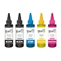 Inkjet Refill Ink for use All Inkjet, Deskjet, Officejet Printers and Cartridges | Compatible for HP Priner Cartridges &amp; Canon Printer Cartridges | 100ml Each Bottle (5 Color Set)