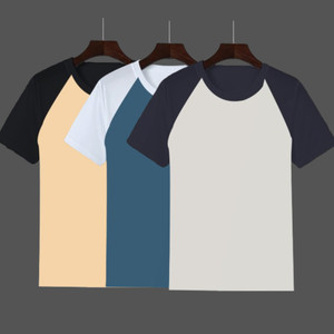 inkkr pack of 3 men colorblock round neck cotton blend multicolor t-shirt