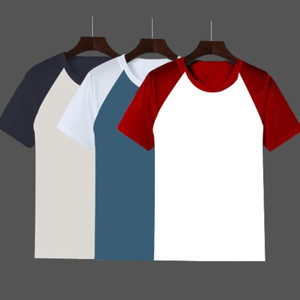 inkkr pack of 3 men colorblock round neck cotton blend multicolor t-shirt