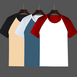 inkkr pack of 3 men colorblock round neck cotton blend multicolor t-shirt