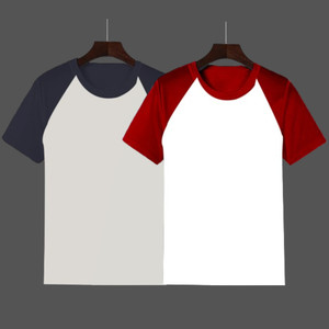 inkkr pack of 2 men colorblock round neck cotton blend multicolor t-shirt