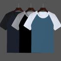 INKKR Pack of 3 Men Colorblock Round Neck Cotton Blend Multicolor T-Shirt