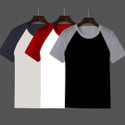 INKKR Pack of 3 Men Colorblock Round Neck Cotton Blend Multicolor T-Shirt
