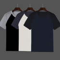 INKKR Pack of 3 Men Colorblock Round Neck Cotton Blend Multicolor T-Shirt