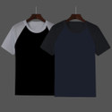 INKKR Pack of 2 Men Colorblock Round Neck Cotton Blend Multicolor T-Shirt