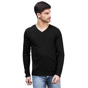 INKKR Mens Solid Plain V-Neck T-Shirt