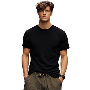 INKKR Mens Solid Round Neck Half Sleeve