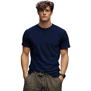 INKKR Mens Solid Round Neck Half Sleeve