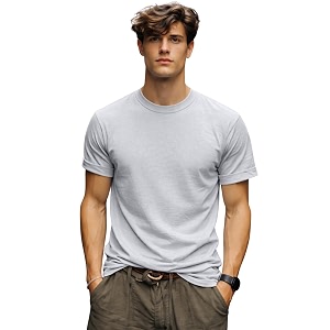 INKKR Mens Solid Round Neck Half Sleeve
