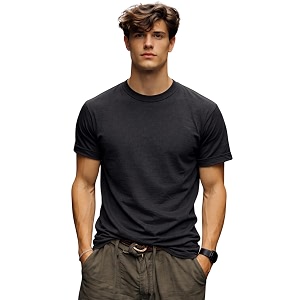 INKKR Mens Solid Round Neck Half Sleeve